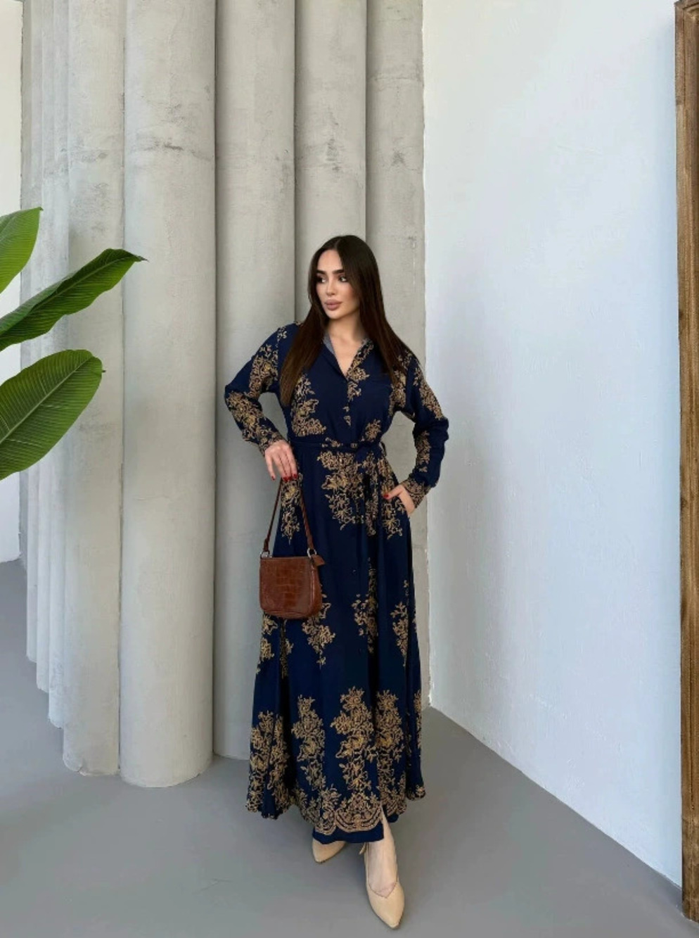 ZARA Elegant Belted Long Shirtdress